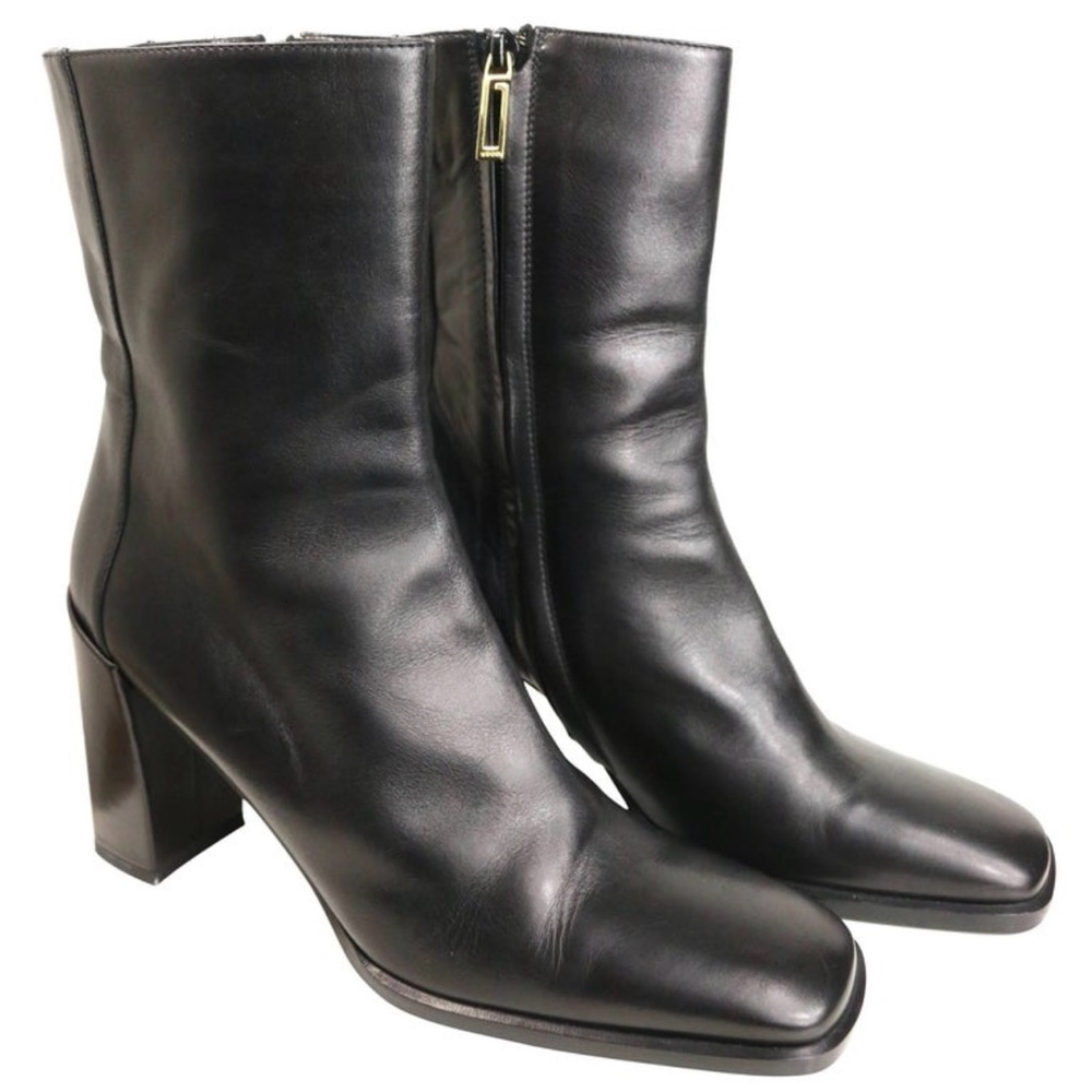Vintage Gucci by Tom Ford Size 8 Black Leather Heeled Ankle Boots